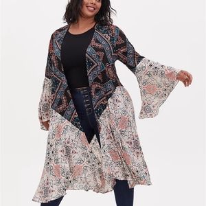 Torrid colorful tribal kimono size 2 worn once